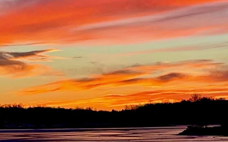 Fishing dock at sunrise